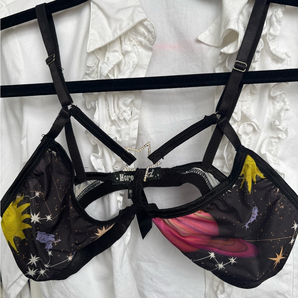 Astrological Starry Bralette with Gemstone Star
